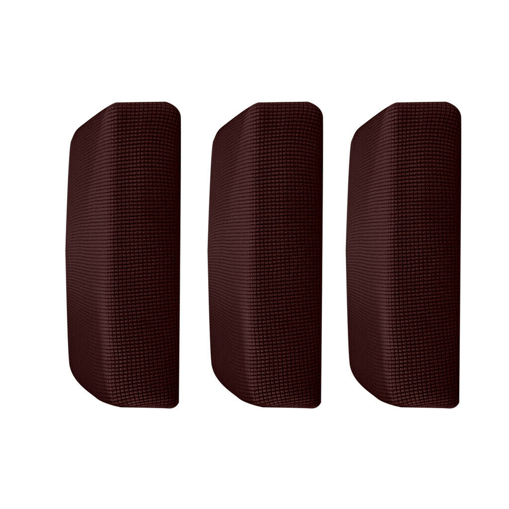 3Pieces Dark Brown _ S Elastic Sofa Futon Seat Bench Cushion Slip Cover Couch
