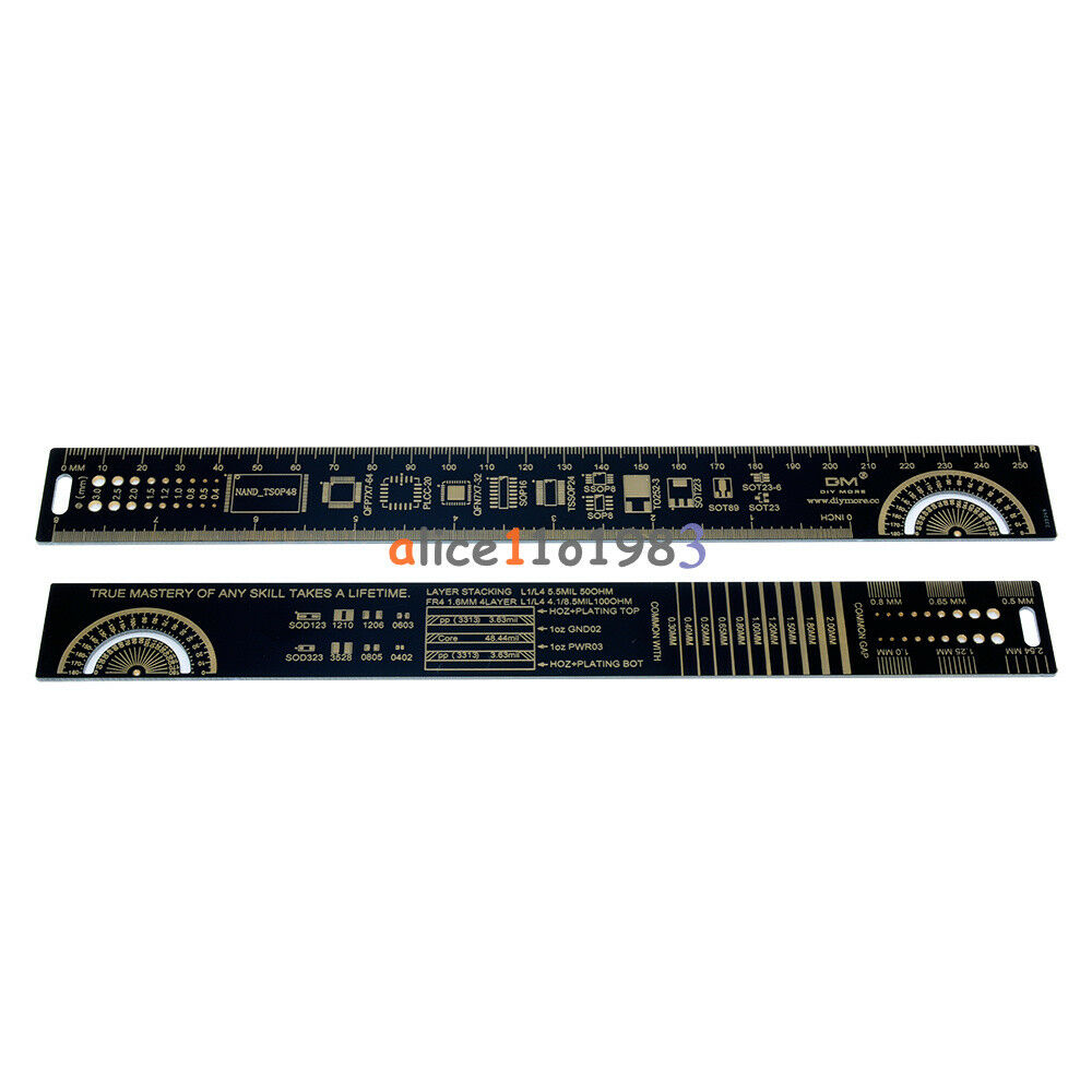 25cm 10 Inch Multifunctional PCB Ruler Measuring Tool Resistor Capacitor Chip IC