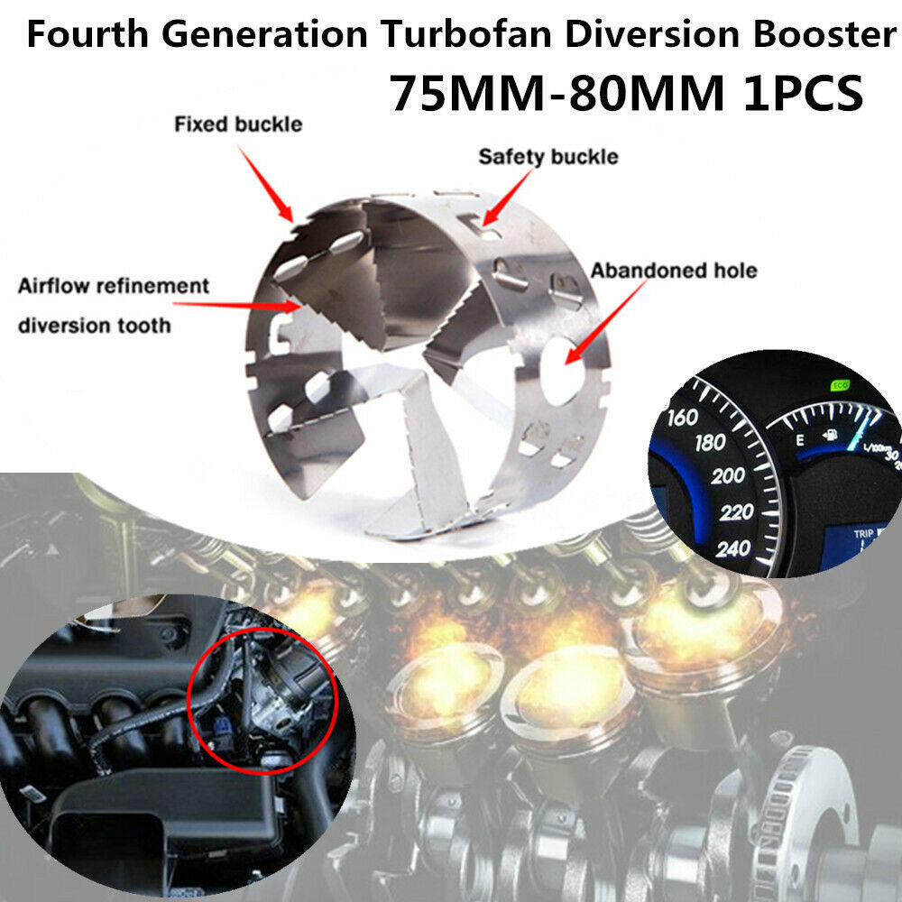 1PC 75-80MM Fourth Generation Car Turbo Diversion Fuel Gas Saver Oil Accelerator