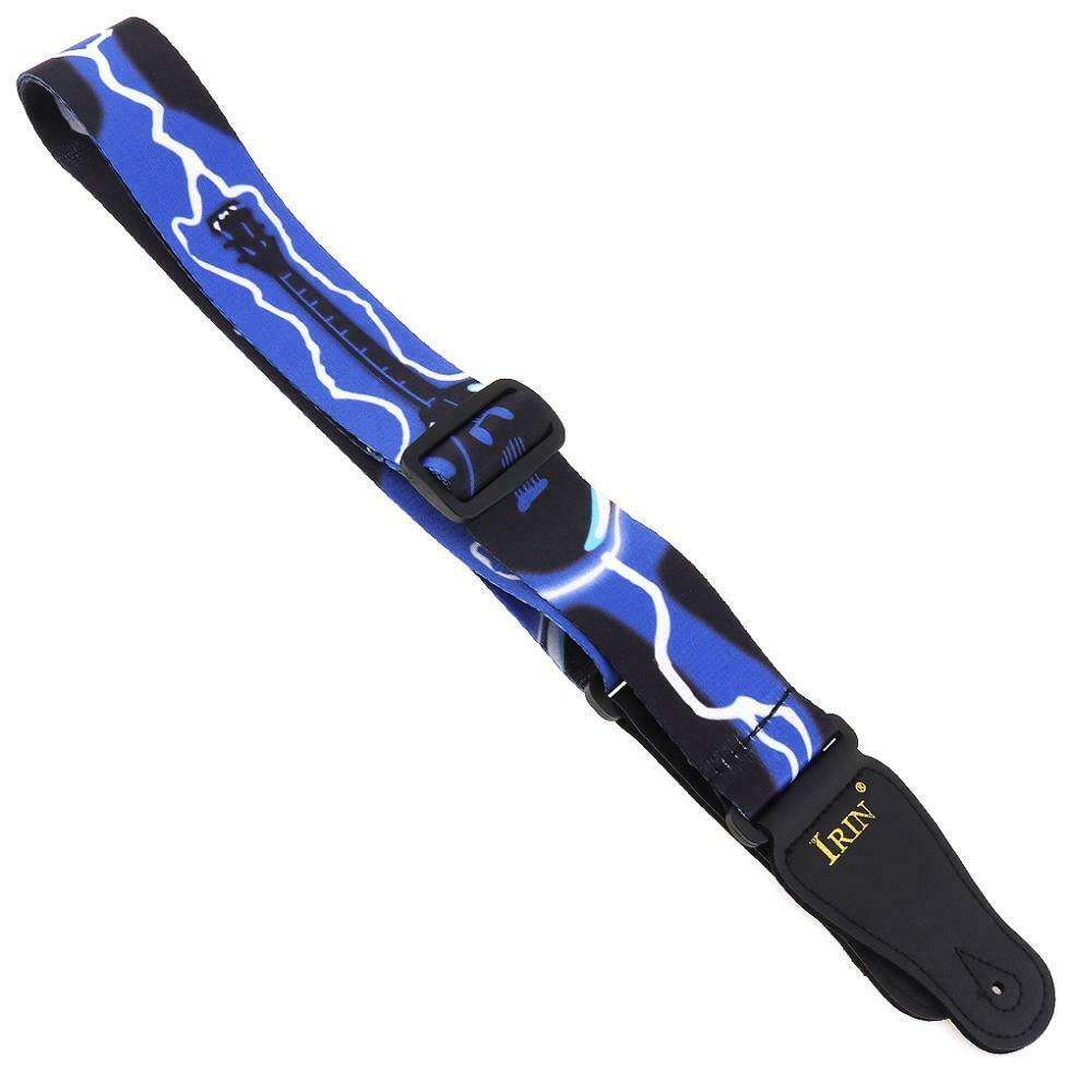 50mm Adjustable Printing Guitar Strap Guitar Accessories Blue Lightning Pattern