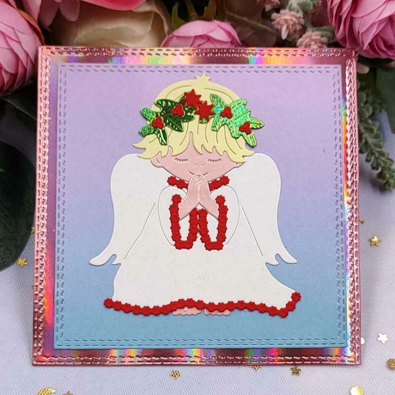 Prayer Angel Border Die-Cuts Stencils for DIY Scrapbooking Album Carbon Steel