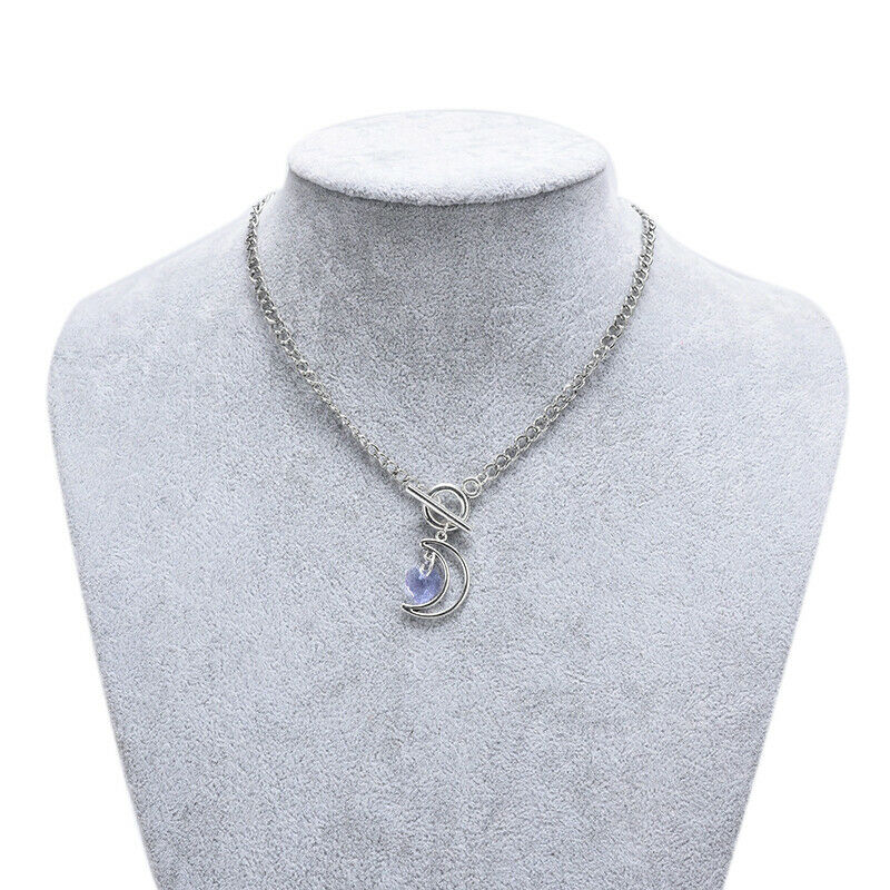Fashion Love Heart Moon Pendant Choker OT Buckle Neckalce Jewelry Accesso.l8