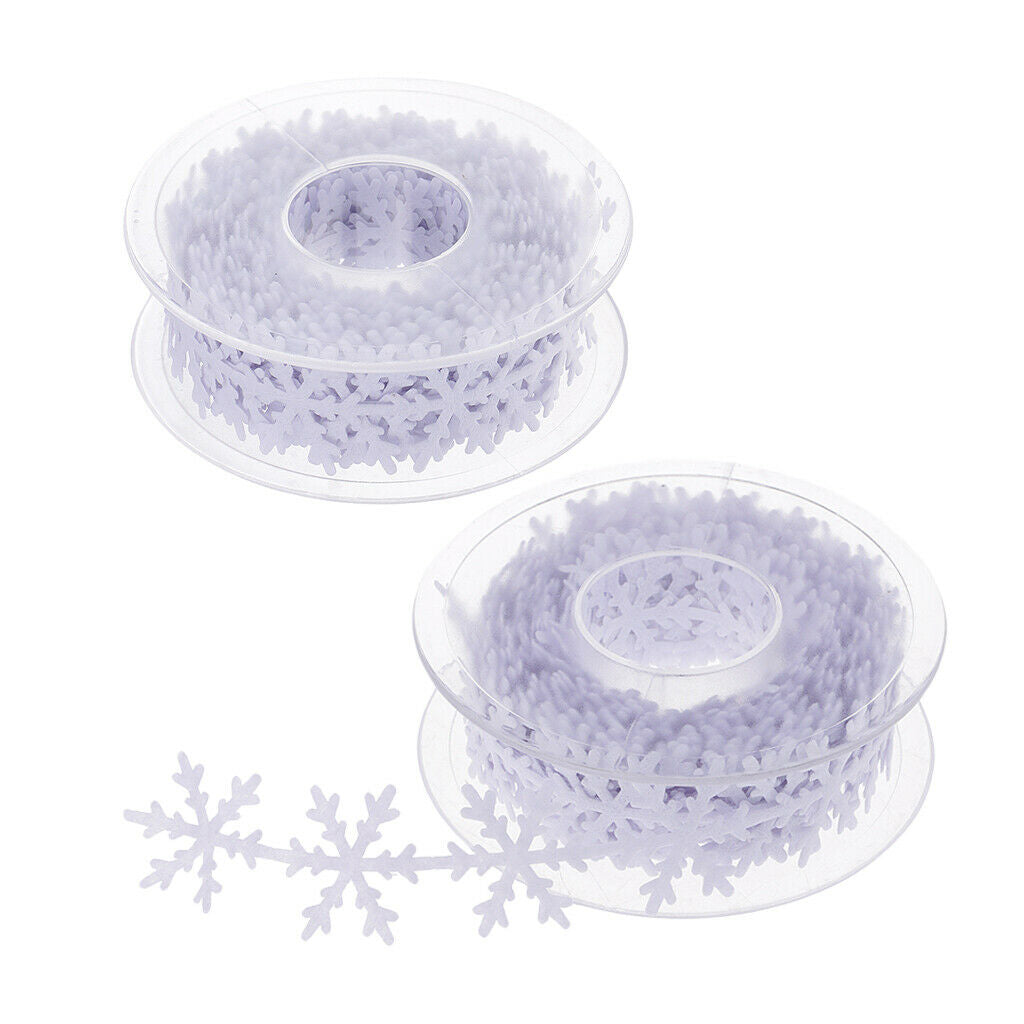 2pcs 10 Meters Christmas Snowflake Ribbon Trimming Craft Embellishments 25mm
