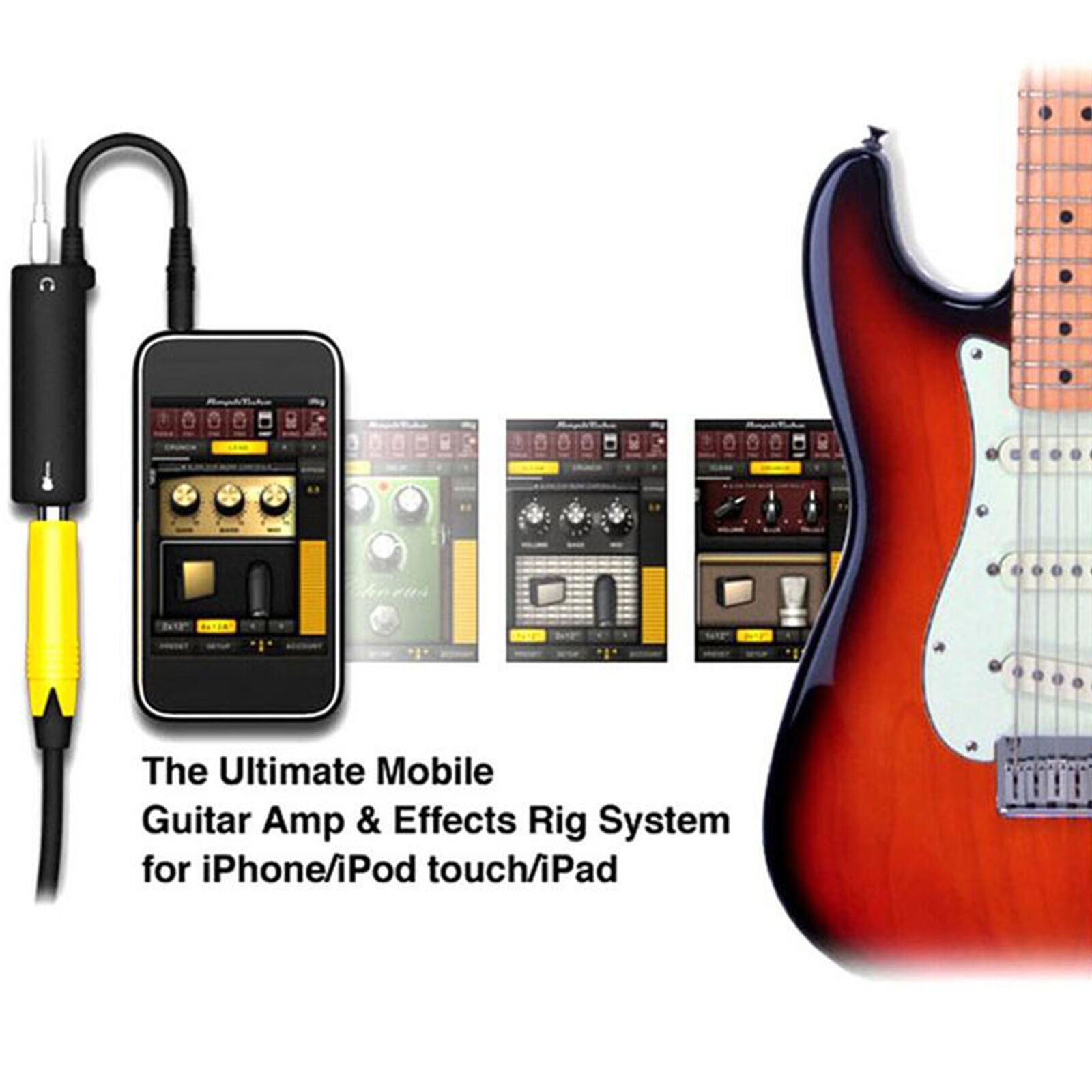 Guitar Link Audio Interface Cable Adapter Amp Amplifier Effects Pedal Adapt