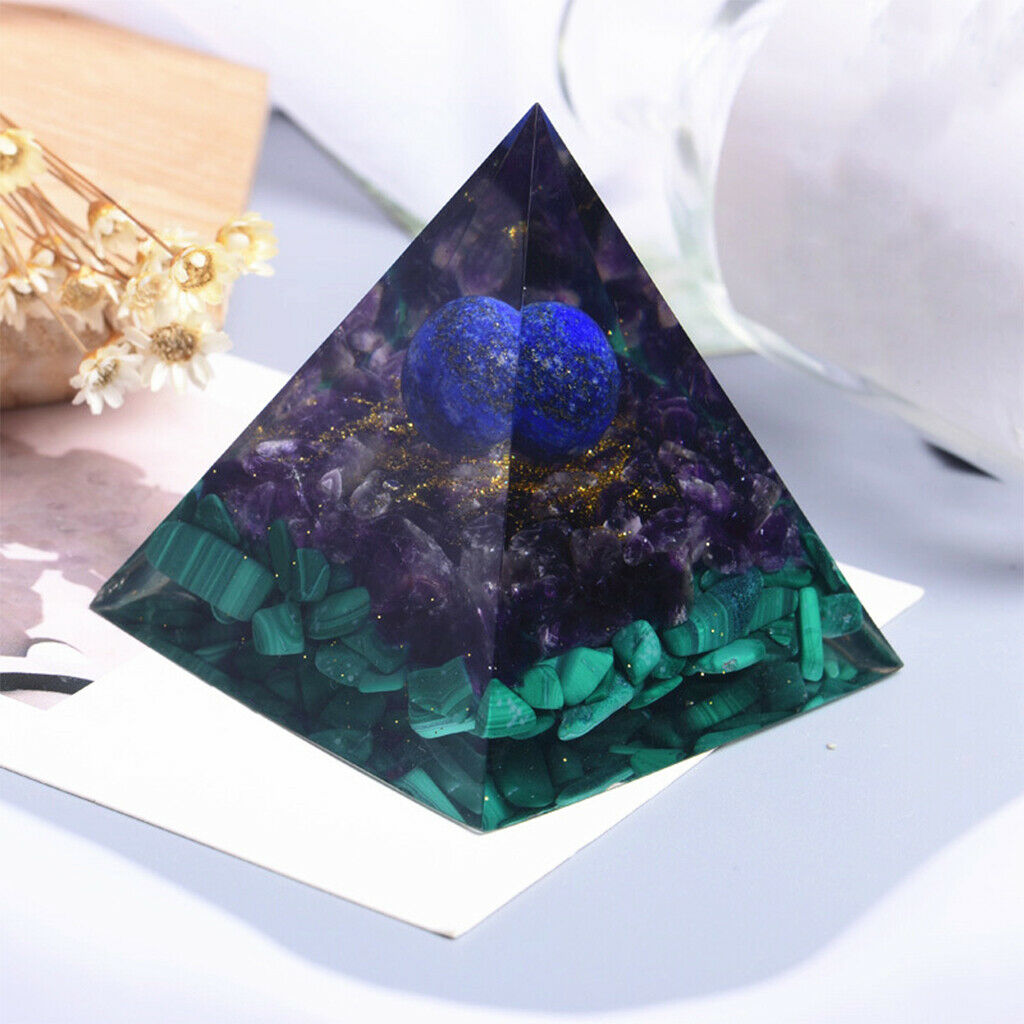Crystal Amethyst Pyramid Quartz Energy Converter Feng Shui Heal Stone Craft
