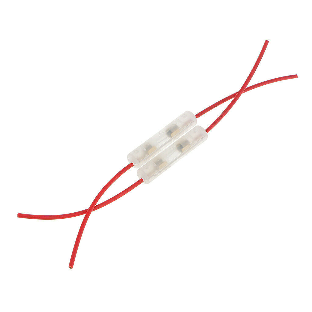 2x Wire Cable Inline Glass Fuse Box 15A For Car Truck Motorcycle Universal