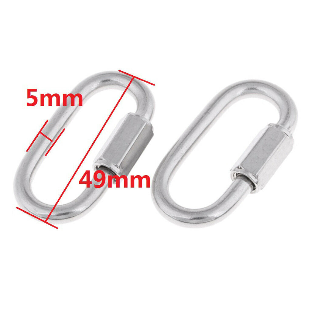 2 Pack Scuba Dive Stainless Steel Quick Link Clip Climb Carabiner Connector