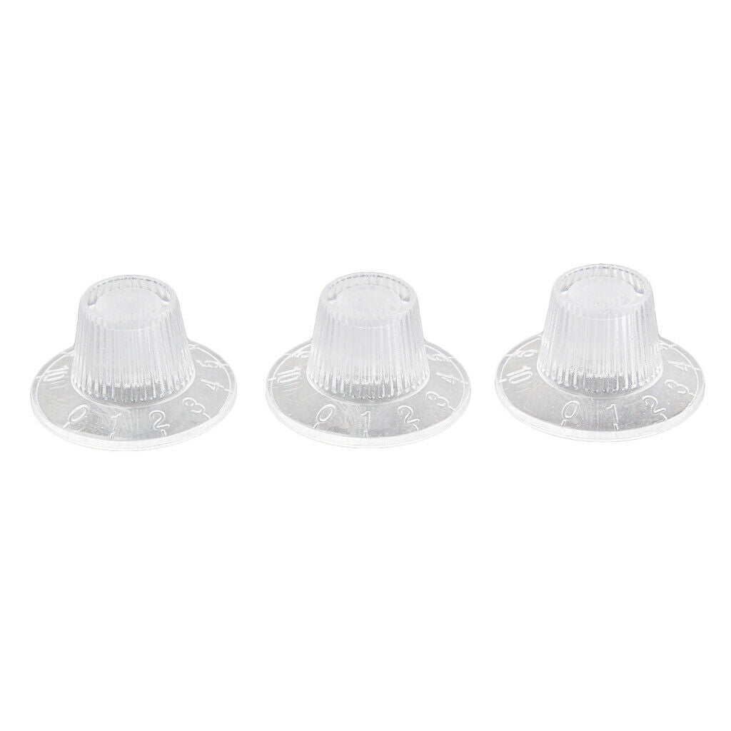3pcs/set Clear Guitar Amp Amplifier Knobs For Guitar Bass Replacement Parts