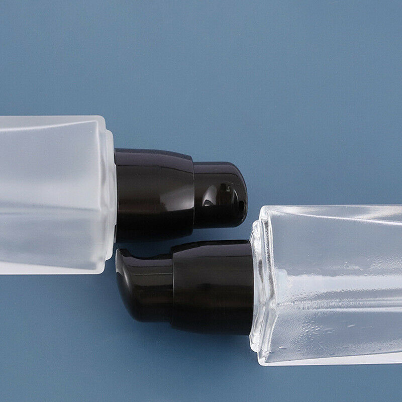 30Ml Lotion Liquid Refillable Bottle Foundation Square Frosted Glass Pump.l8