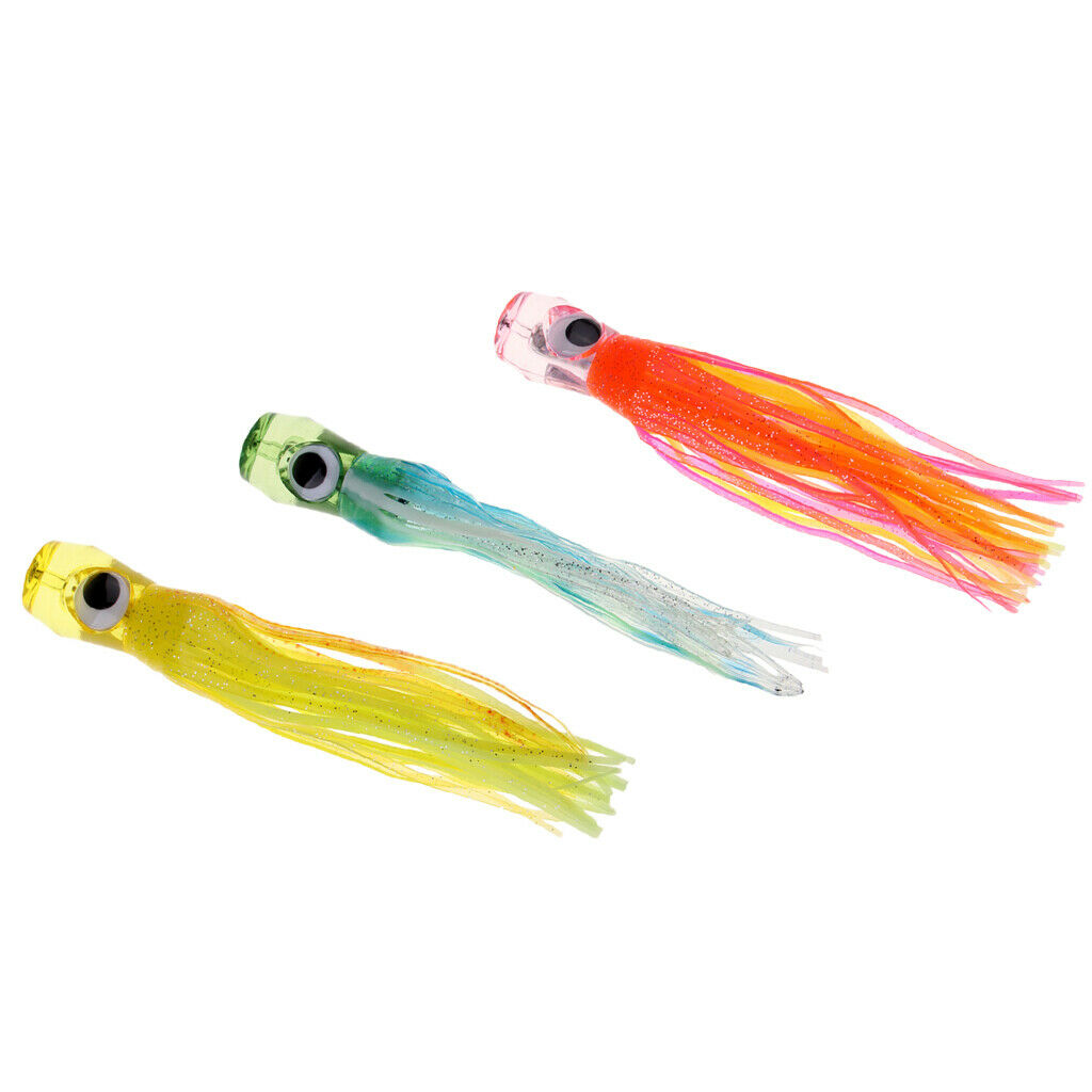 4x Fishing Lure Octopus Marlin Tuna Trolling Lure Jet Head Saltwater Lure