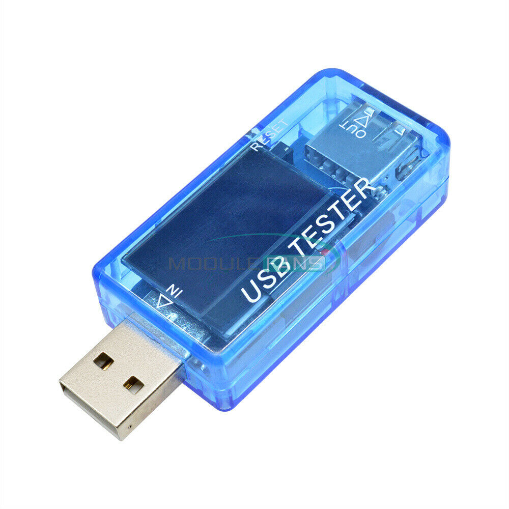 Blue USB Voltmeter Tester 6 in 1 LCD Current Voltage Capacity Power Detector