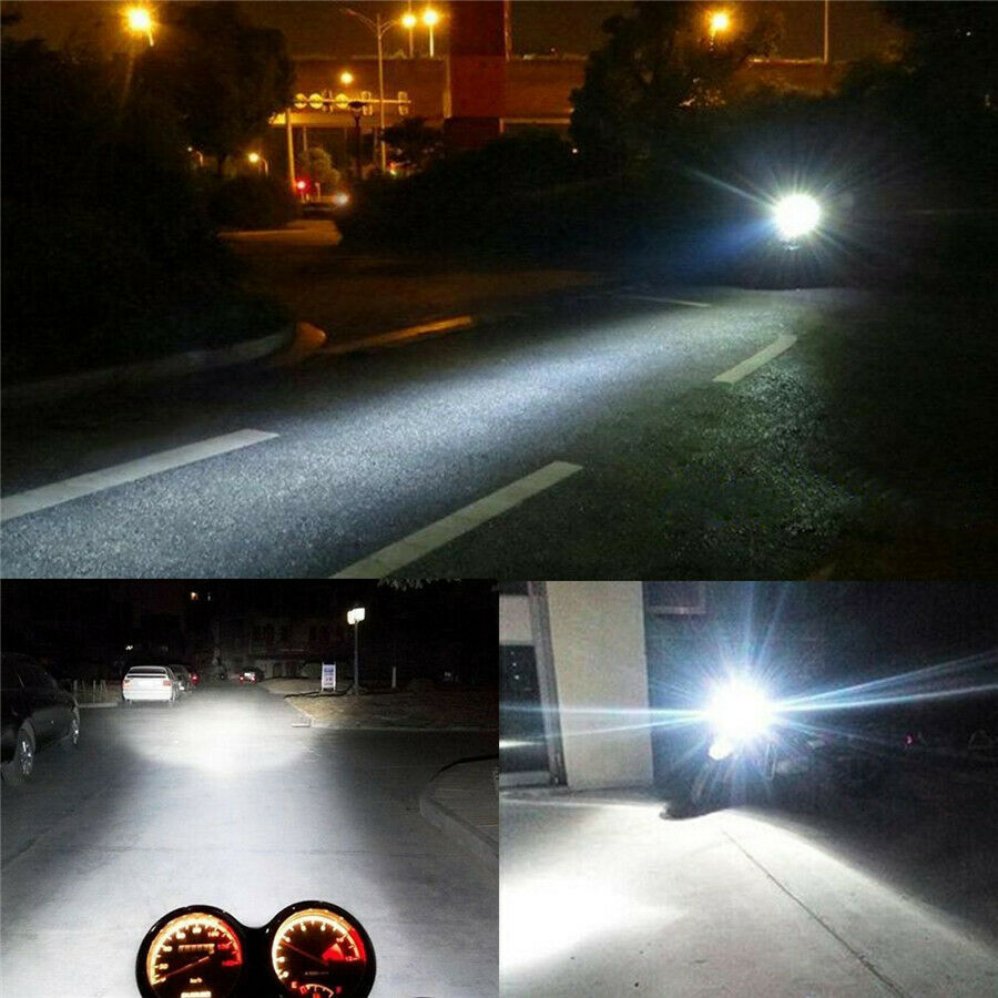 2Pcs Motorcycle High Power LED Headlight Projector Fog Light Lamp Bulb P15D-25-1