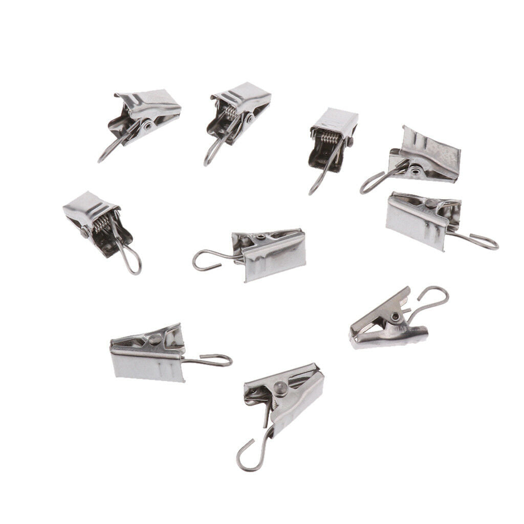 10Pcs Window Curtain Clips with Hook Slider Hanger Clips Panel Clamps 30mm