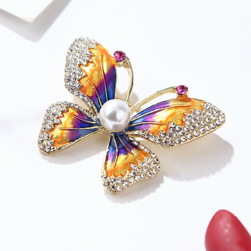 Fashion Handmade Colorful Butterfly Crystal Rhinestone Brooch Pin Jewelry.l8
