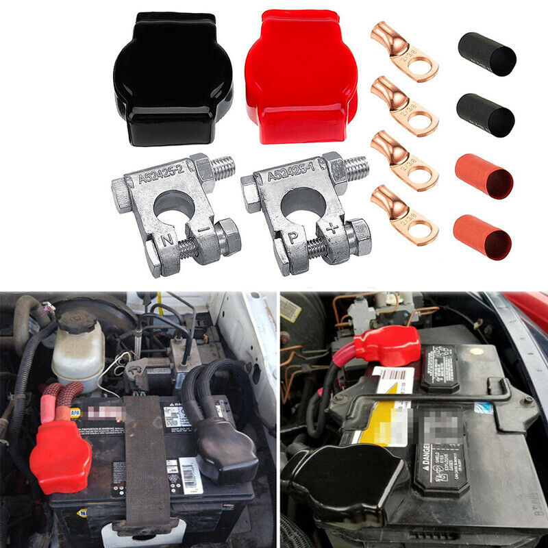 Military Battery Terminal Top Post Kit with Cover for Marine Car Boat RV Vehicle