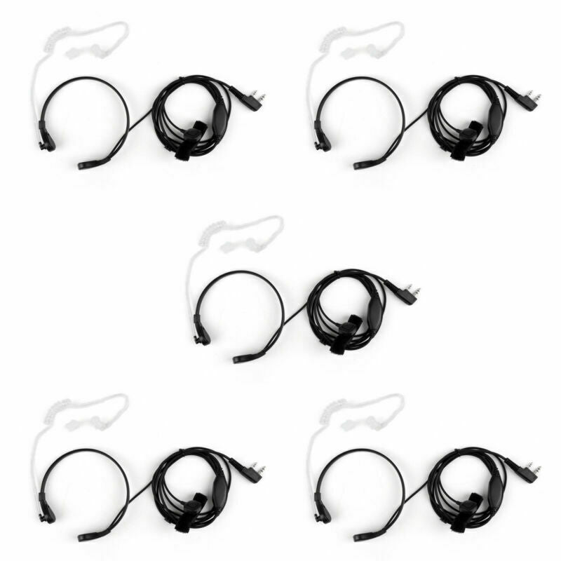 5x Throat Vibration Mic Headset For BaoFeng UV-5R Kenwood Wouxun KG-UVD1 B5