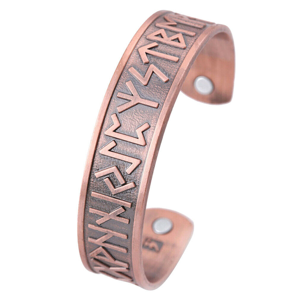2pcs Nordic Viking Scandinavian Runes Jewelry Bracelet Wide Cuff Wristband