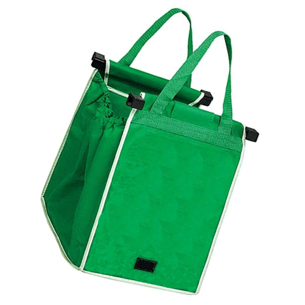 5 pieces of foldable, reusable supermarket shopping bags with clips