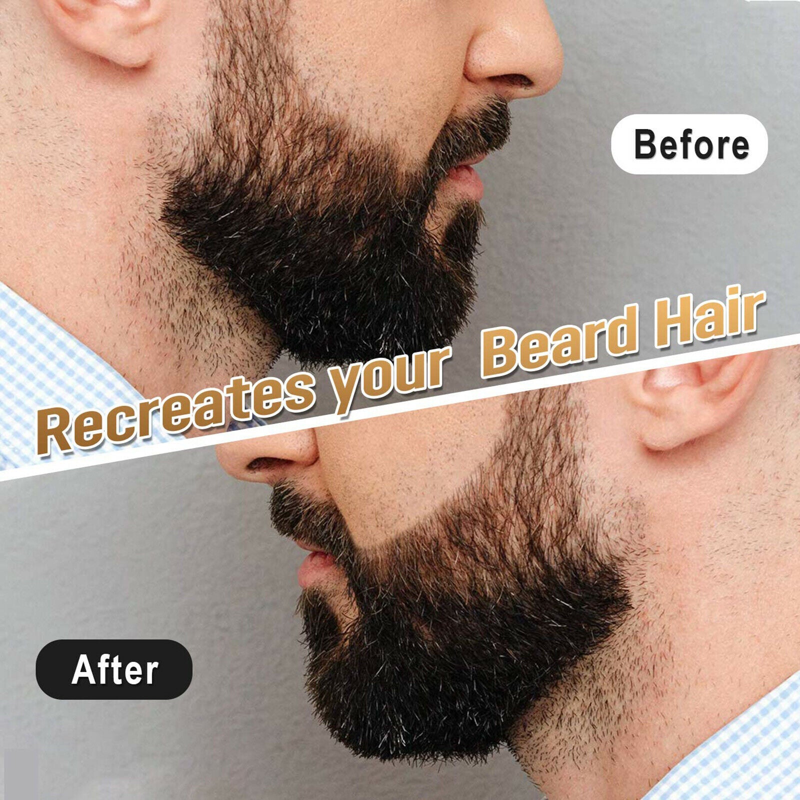 Beard For Men Male Mustache Repair Shape Sweat Proof Solution dark brown