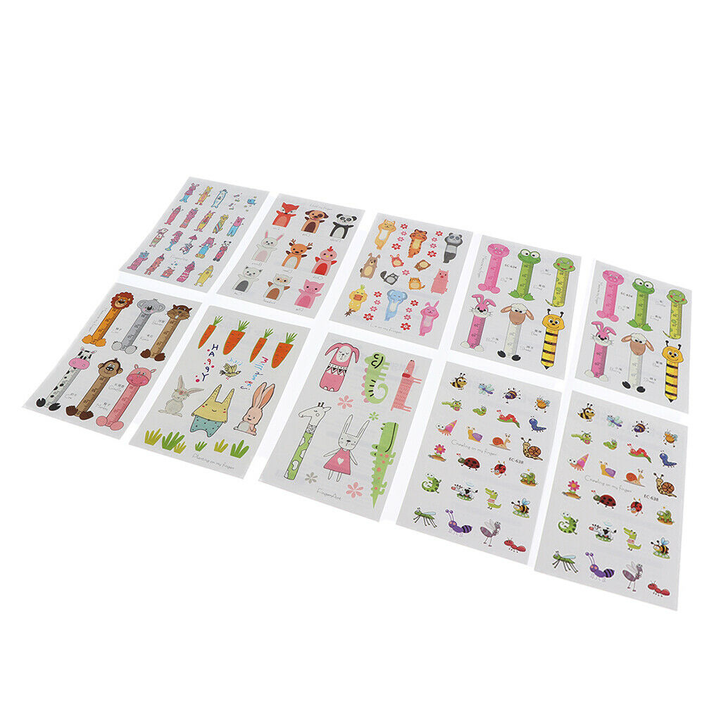 10Pcs Halloween Temporary Body Tattoo Transfer Stikcer for Kids Disposable A