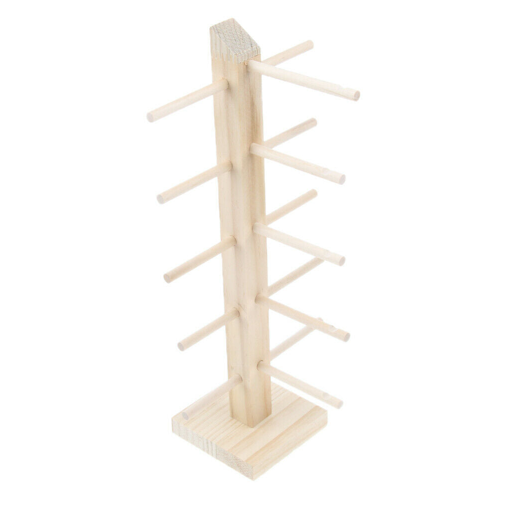 Set of 2 Natural Wood Sunglass Eyeglass Rack Glasses Display Stand Rack