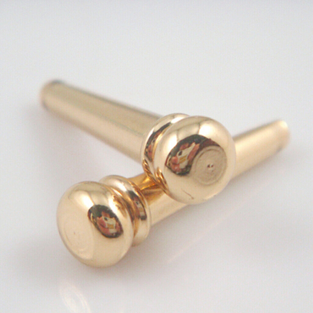 6pcs Brass Bridge Pins for Acoustic Guitar - Golden