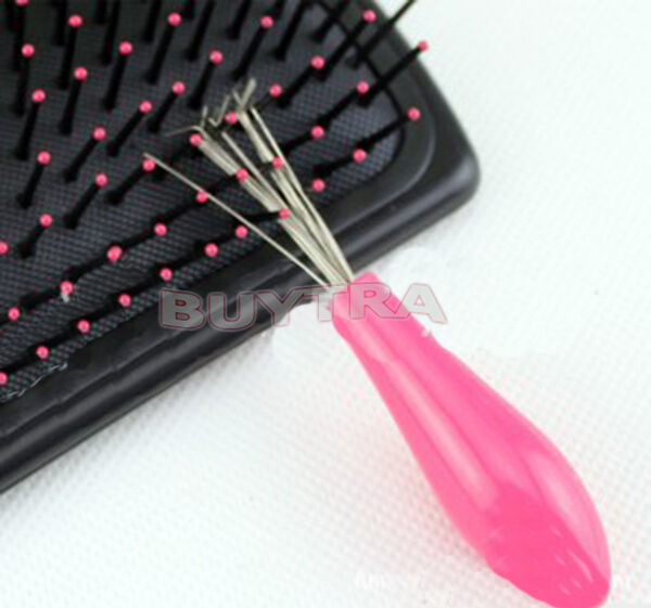 2x Hair Remover Comb Brush Cleaner Cleaning Embedded Beauty Tool Plastic .l8