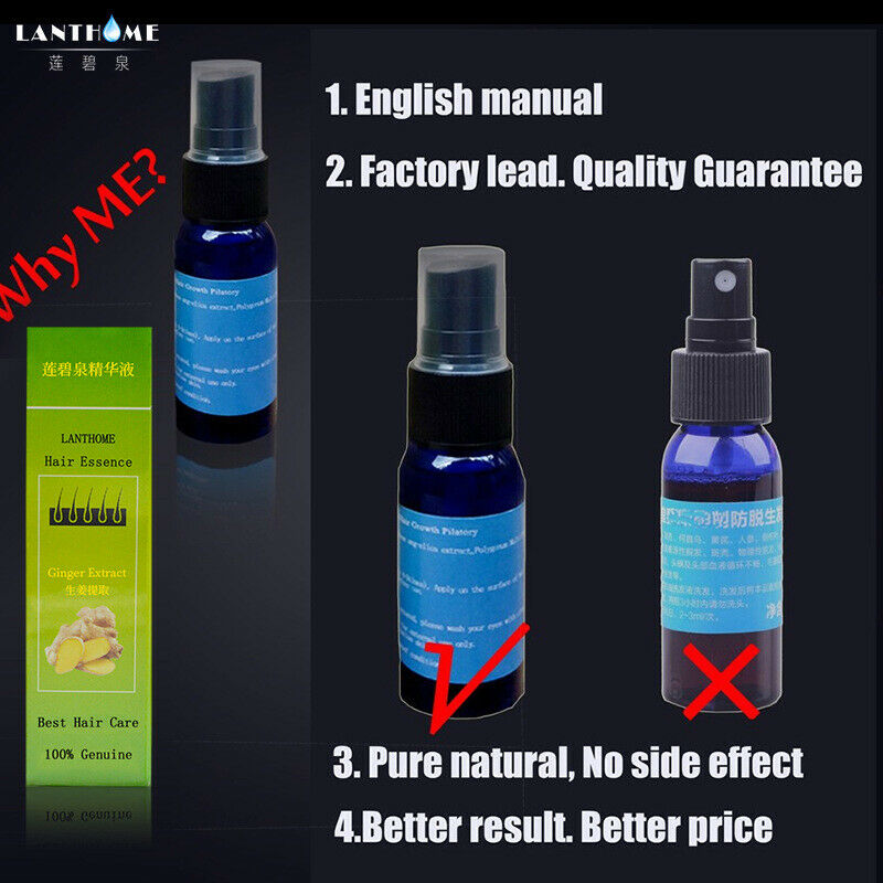 30ML Lanthome Herbal Fast Hair Growth Essence Liquid Anti Loss Treatment Sprayer