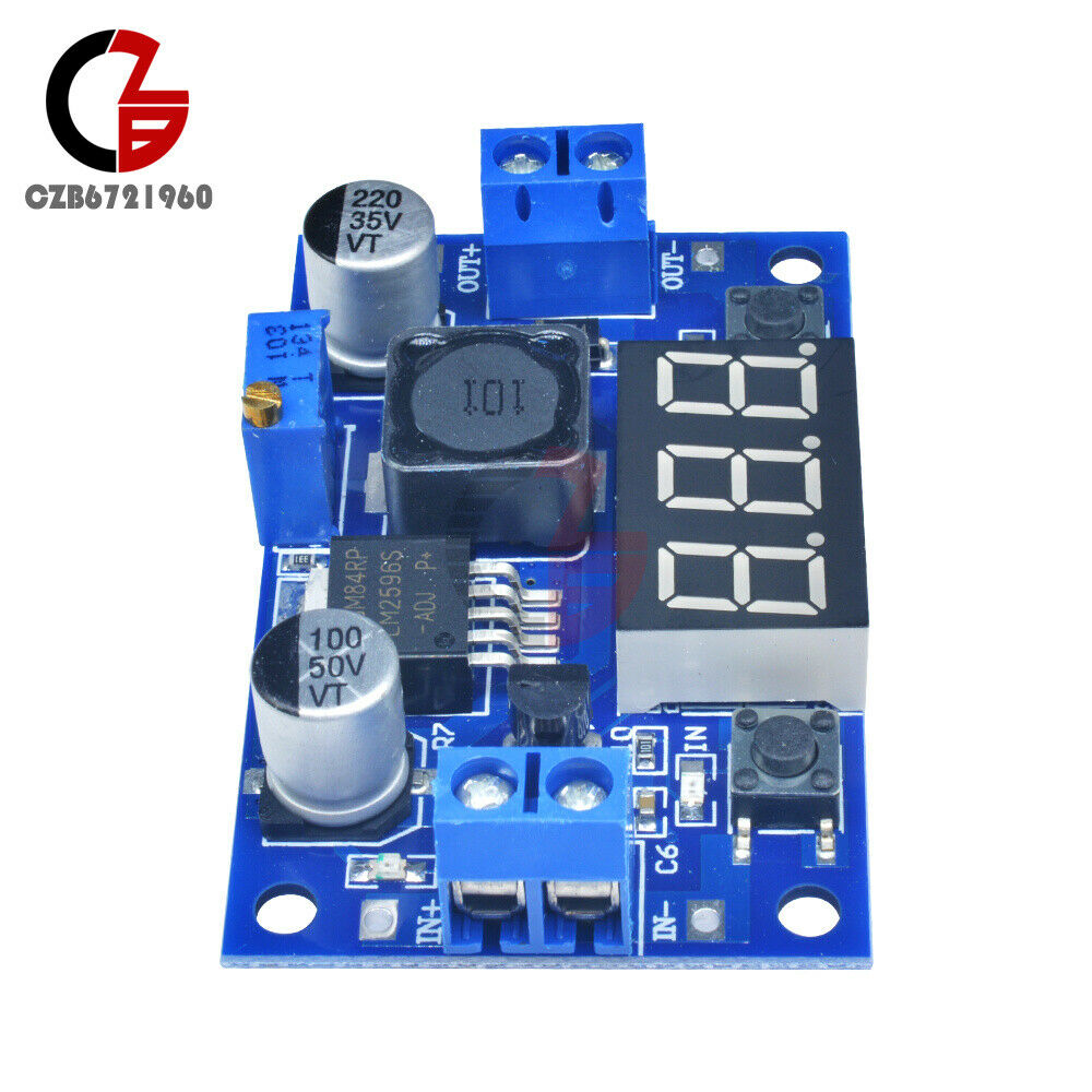 2PCS Buck Step down LM2596 Power Converter Module DC 4.0~40 to 1.3-37V Voltmeter