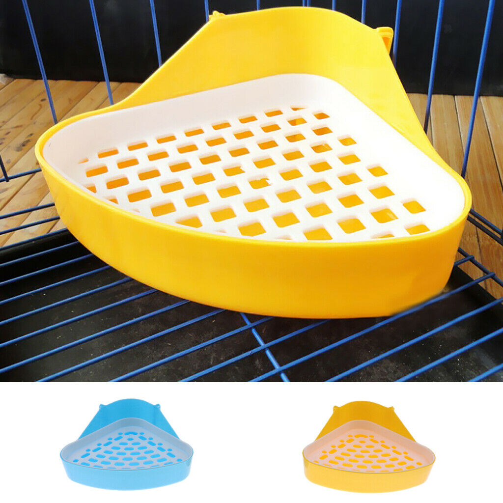 Cage Corner Toilet Pee Toilet Potty Rabbit Litter Tray Type 1 - Yellow