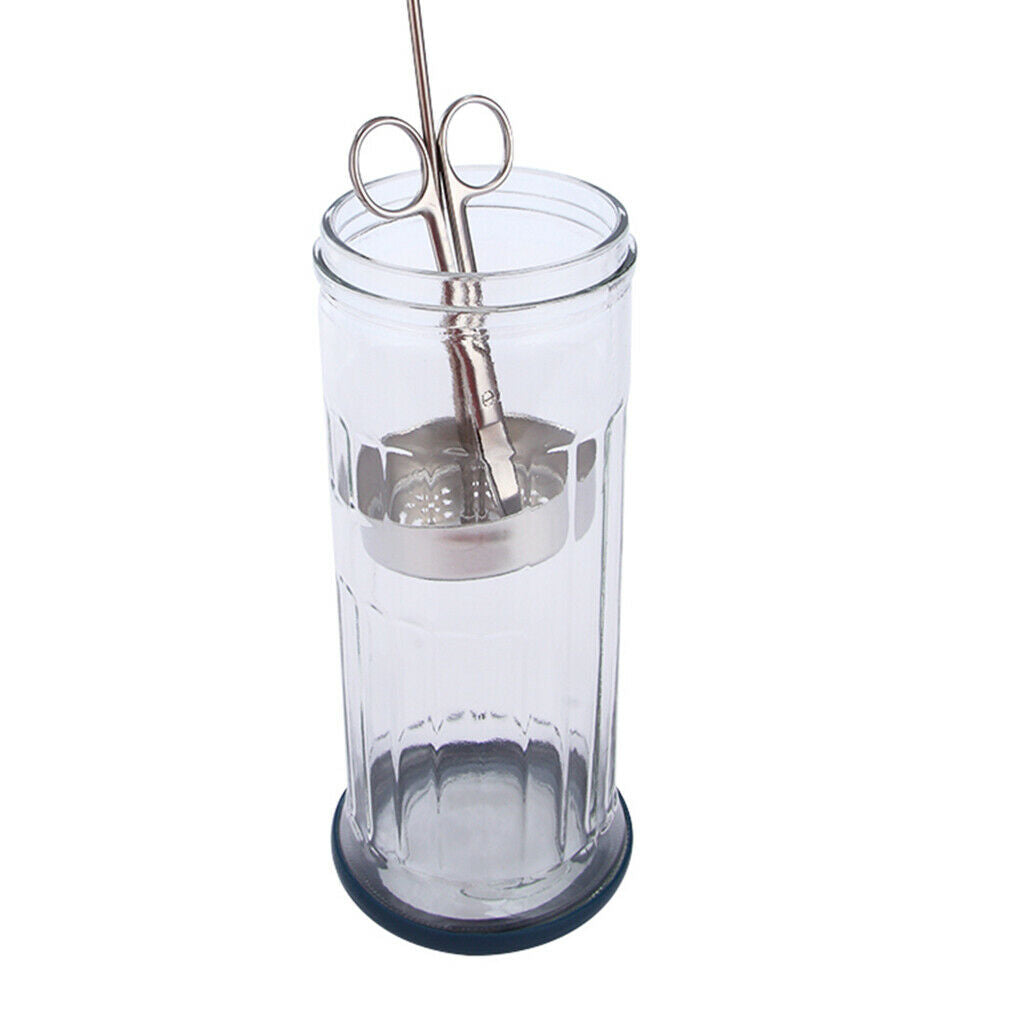2pcs Disinfectant Jar Sanitizing Glass Jars Bottle for Barber Salon Nipper