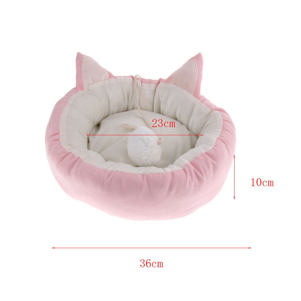 Round Plush Pet Dog Cat Rabbit Small Animals Soft Warm Cozy Bed House Sleep Nest