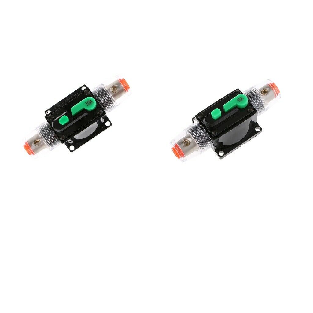 2 Pieces Auto Marine Boat Bike Stereo Audio Circuit Breaker for 12V / 24V / 32V