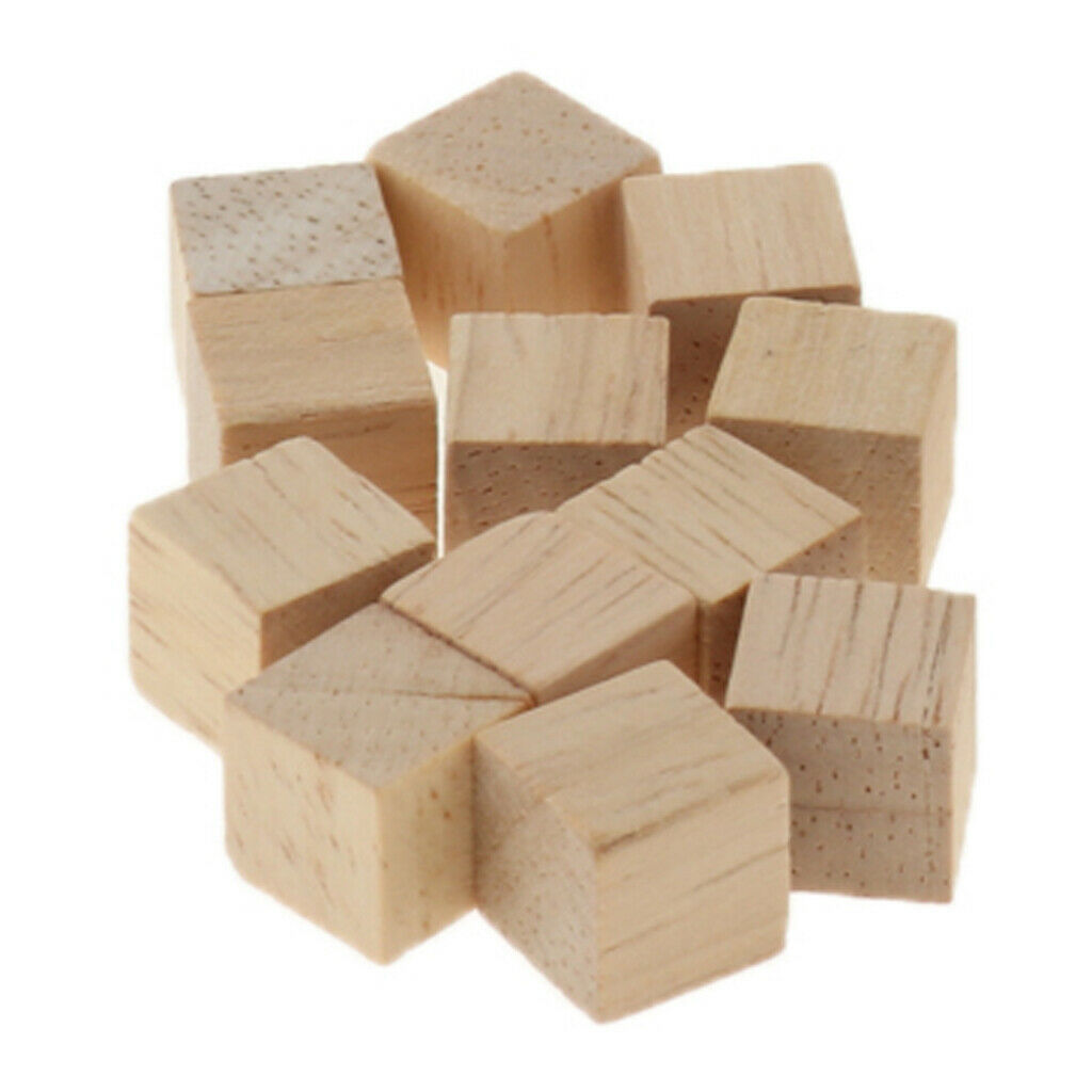 Wooden Cubes - 1cm - Wood Square Blocks For Math, Puzzle Making, Crafts & DIY