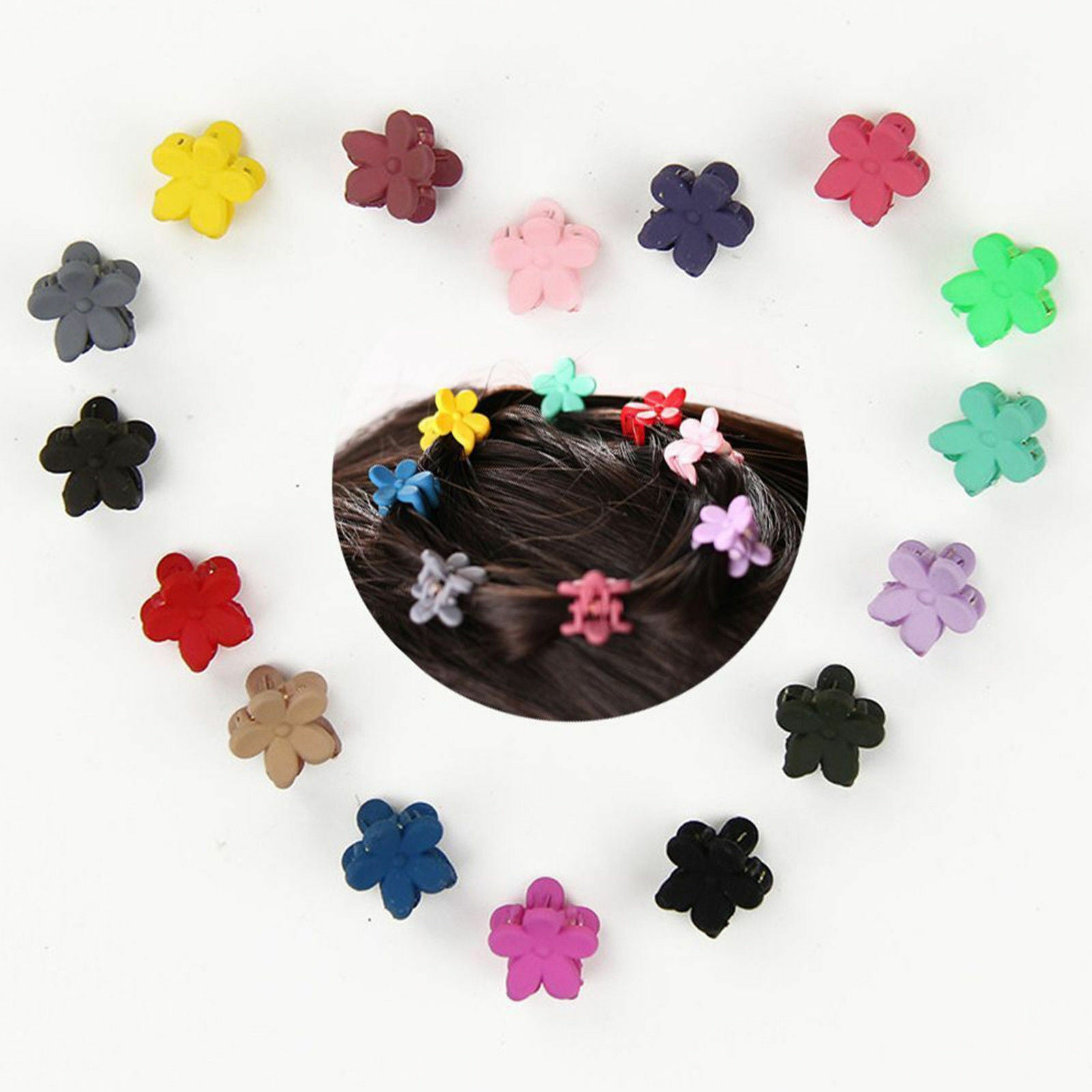 Set of 30 Lovely Kid Baby Girls Charm Hairpins Mini Claw Hair Clips Clamp Flower