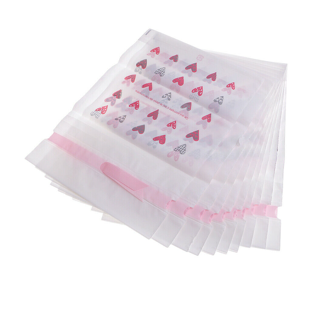 10 Pcs Pink Heart Favor Bags Drawstring Pouch Jewelry Wedding Party Bags