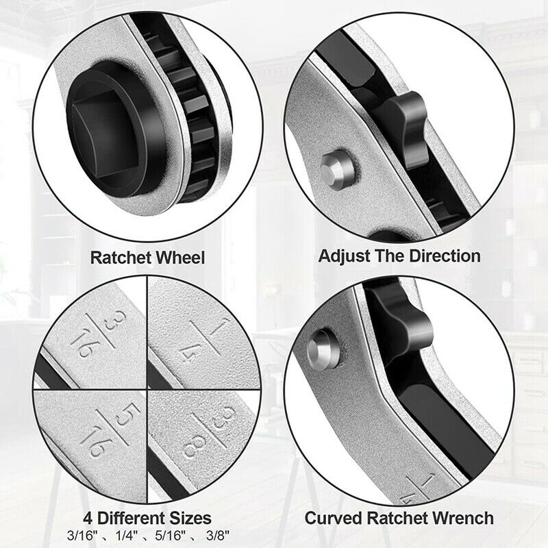 3/16 To 1/4 Ratchet Wrench, 3/8 To 5/16 Service Wrench,Suitable for Air ConditK8