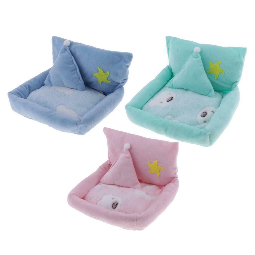 Small Pet Hamster Bed Plush Soft Nest Bedding Blanket Mattress Pink