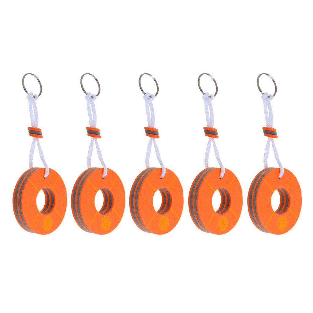 5x Orange Sailing Buoy Floating Key Chain Boat Float Marine Key Ring Holder