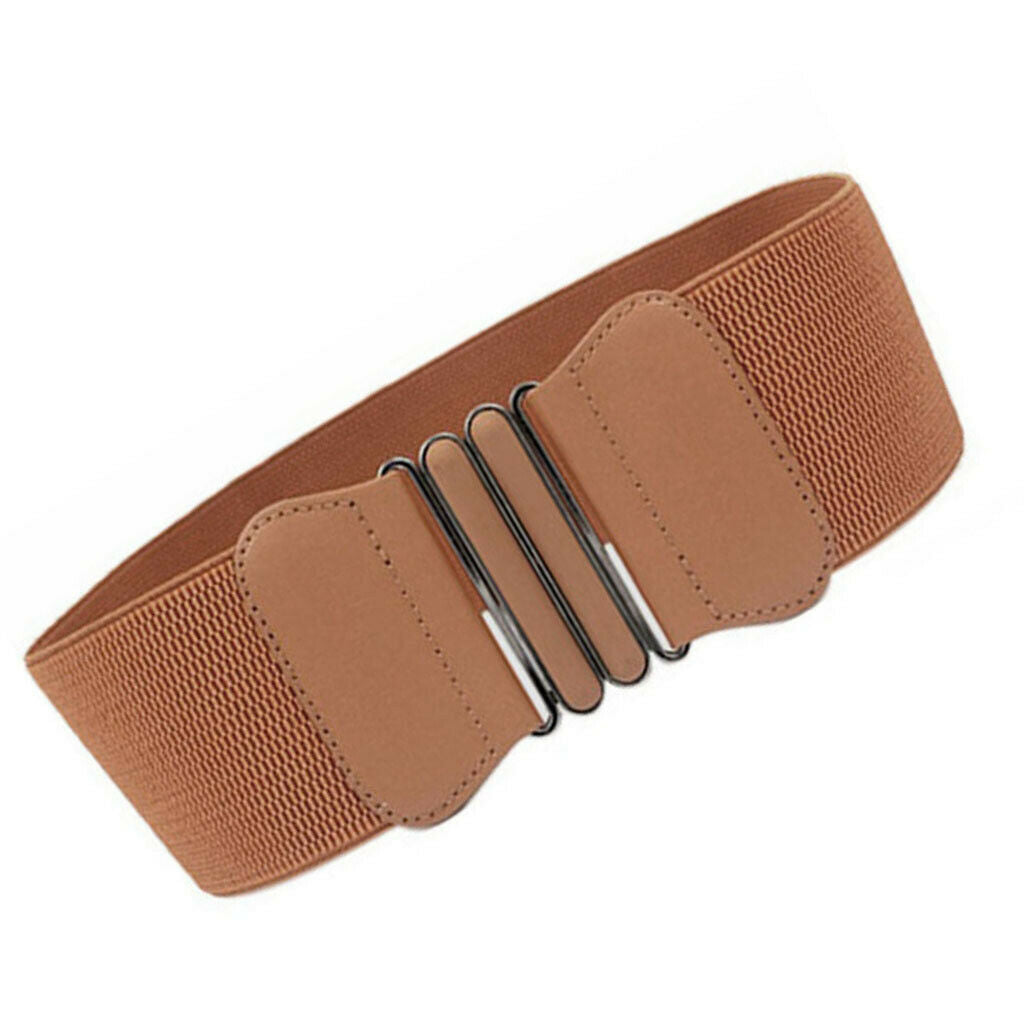 5x Women's Wide Dress Belt Retro Style Stretch Waistband Cincher Cummerband
