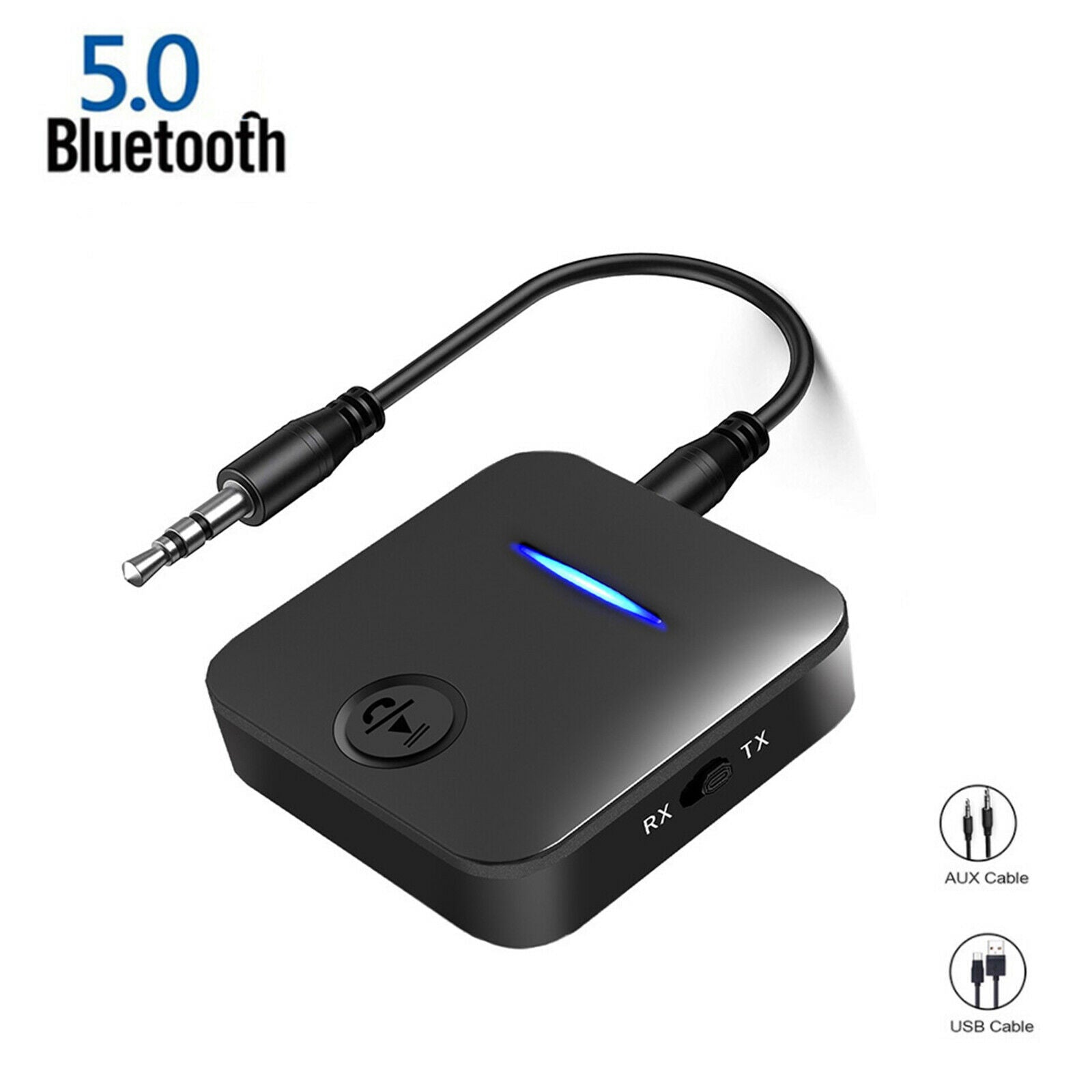 Bluetooth 5.0 Receiver Transmitter Handsfree Plug & Play W/ 3.5mm AUX for PC