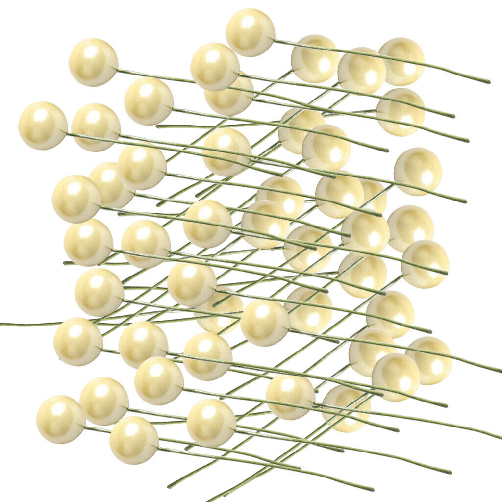 100 Pieces Mini Berries Artificial Foam Flower Fruit Stamens Decor Milk Yellow
