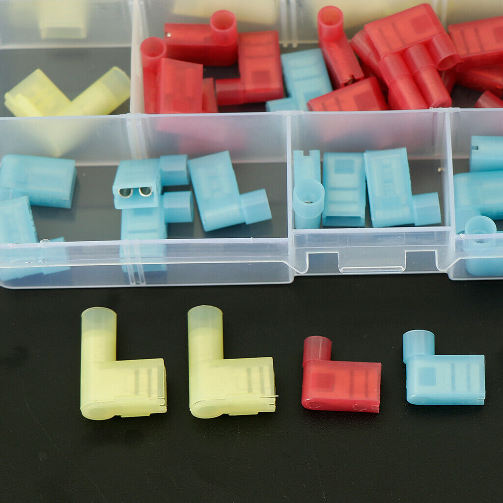 60 Pieces Flag Spade Female Insulated Quick Disconnect Crimp Terminals Connector