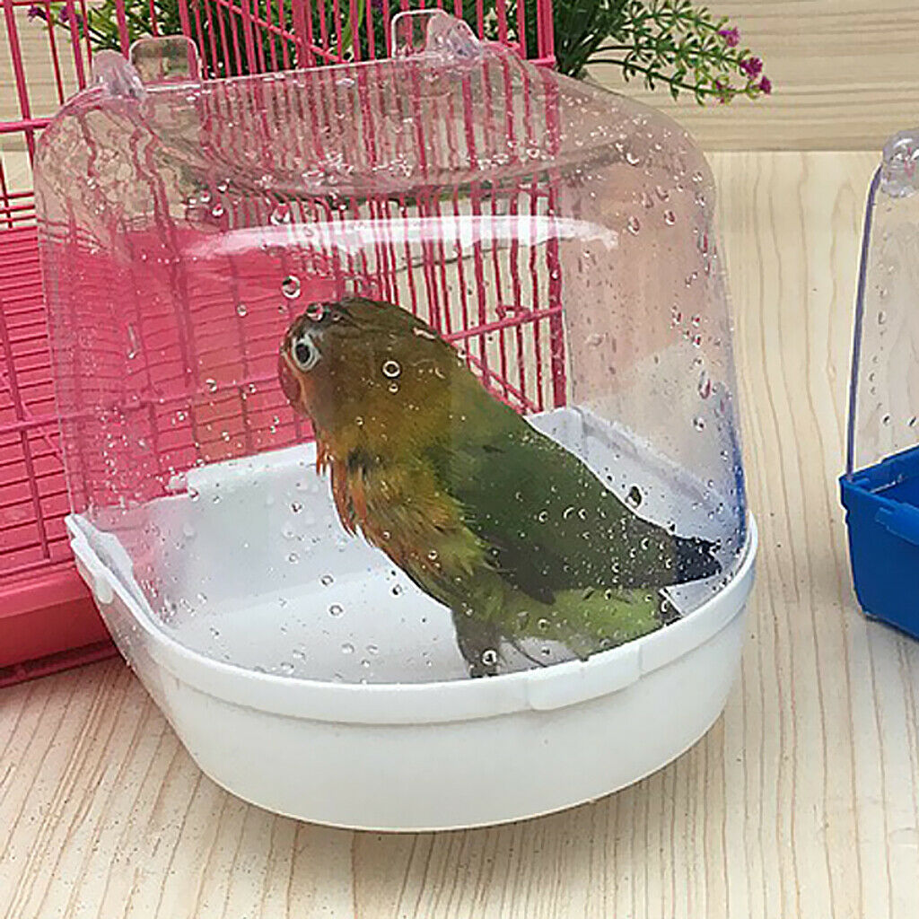 Adjustable Cockatiel Plastic Bird Cage Bath White 13 x 13 x 13 cm