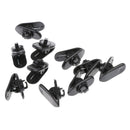 lot Earphone Headphone Mic Tidy Cable Wire Lapel Collar Clip holder Black