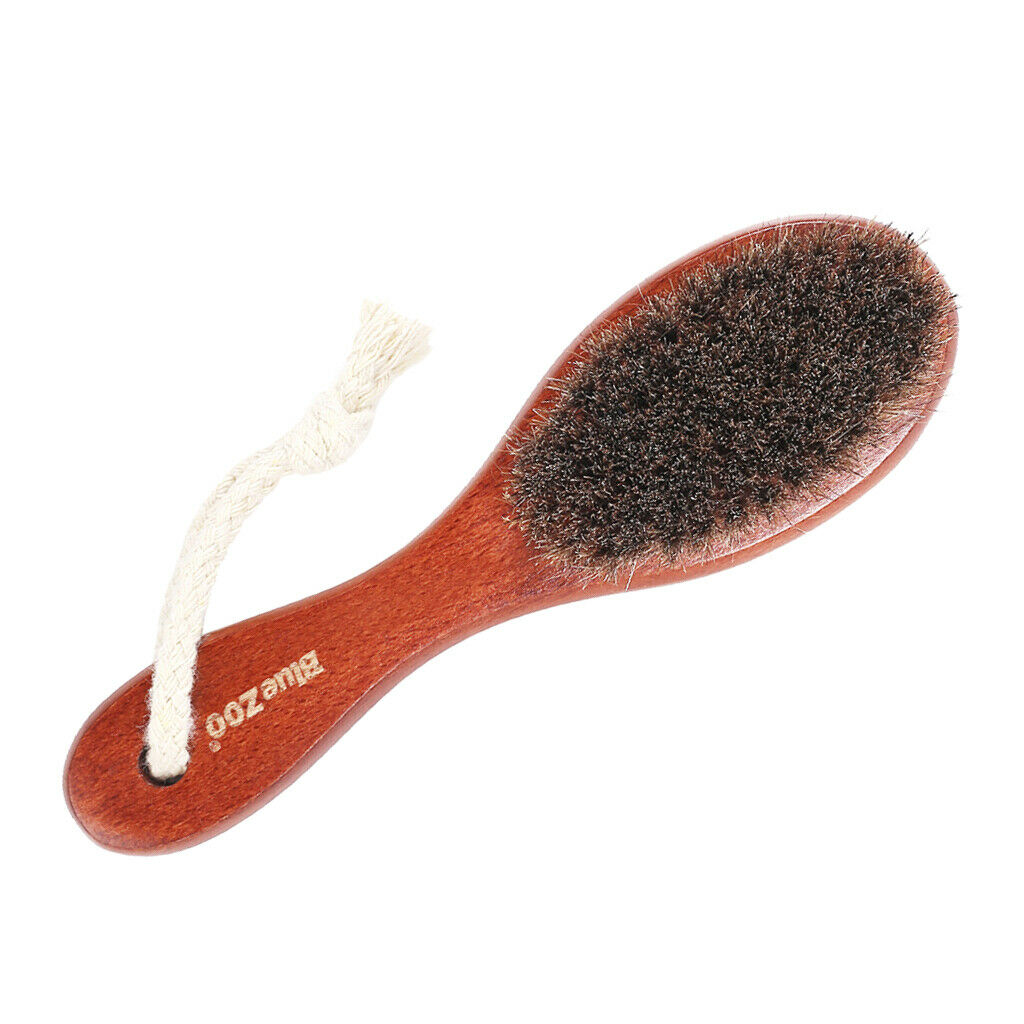 2 Pack Portable Mini Wooden Handle Beard Grooming Brush for Men Skin Care