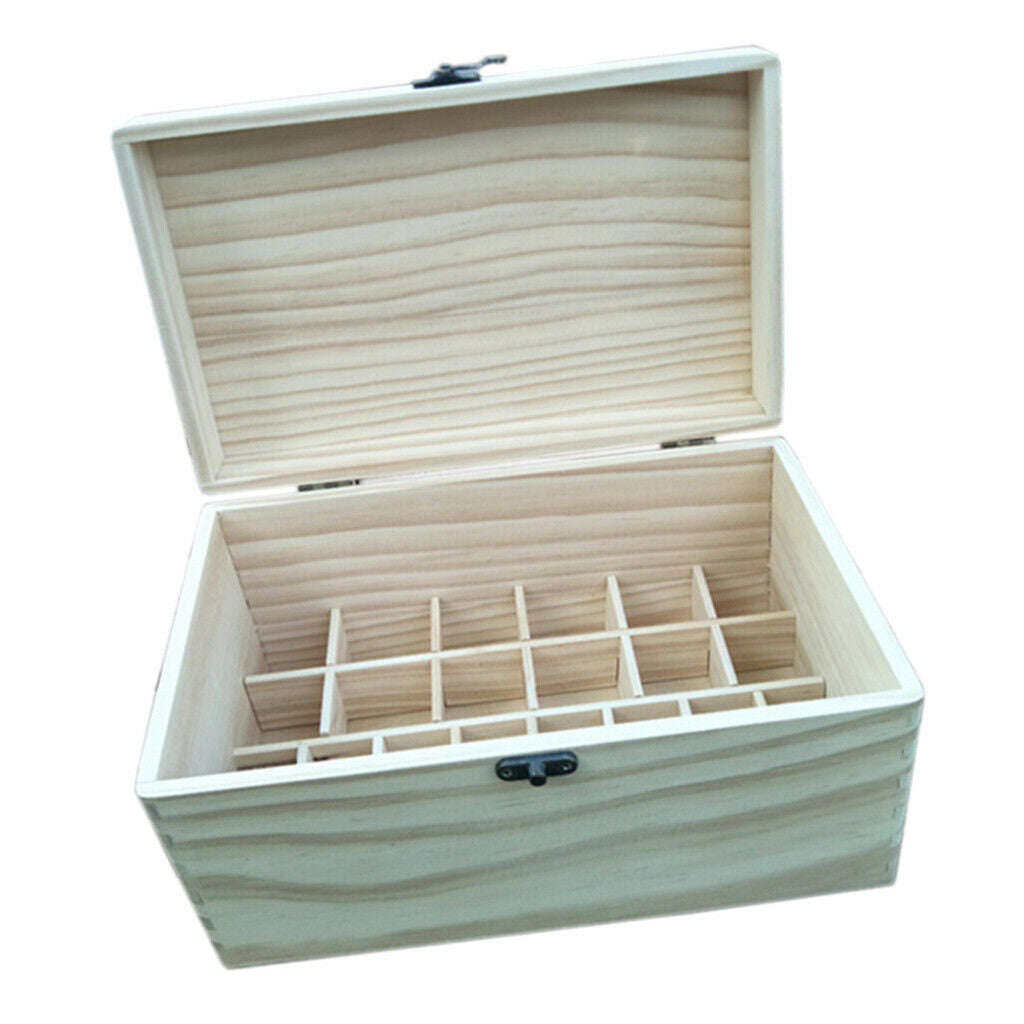 Wooden Box for Essential Oil Storage Organizer Holds 28 Bottles for