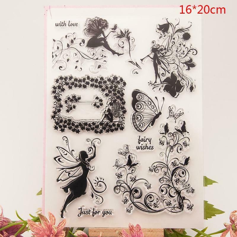Fairy Flower Transparent Silicone Clear Rubber Stamp Cling Diary Scrapbooking