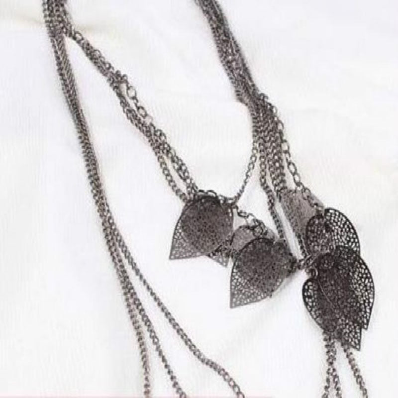 Bohemian Leaves Multi-layer Long Necklace Pendant Chain Fashion Jewel^.l8