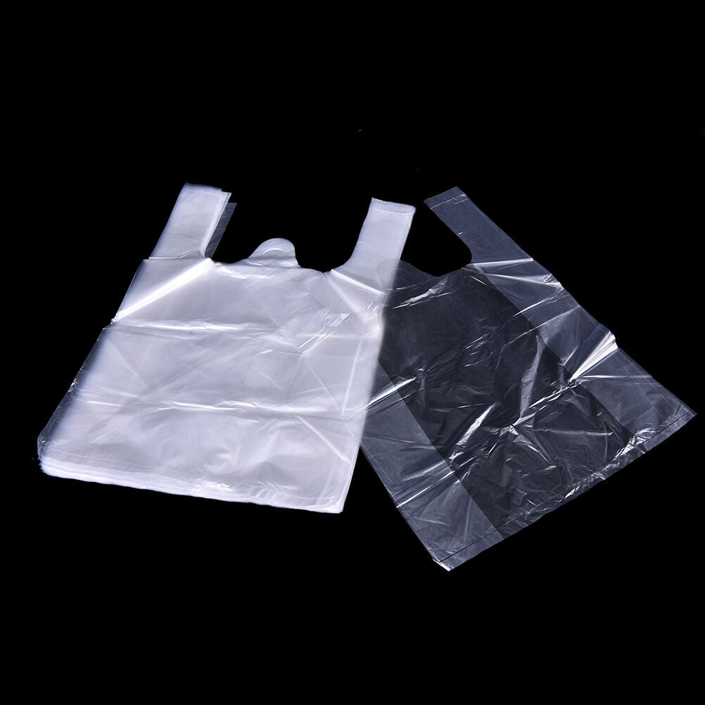 52x 20*30cm Plastic T-Shirt Retail Shopping Supermarket Bags Handles Pack.l8